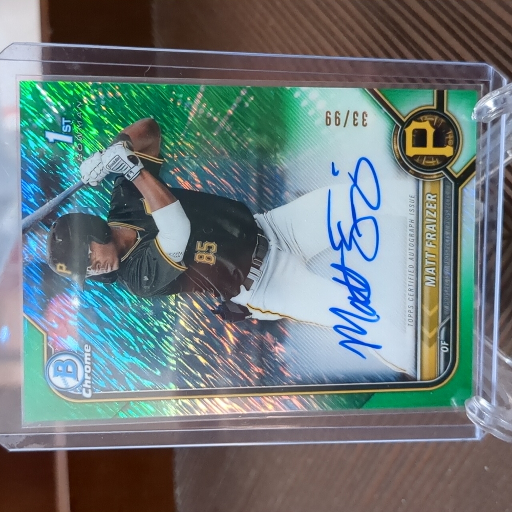 2022 - Matt Frazier - Bowman 1st - Chrome - Green Shimmer - Auto - /99